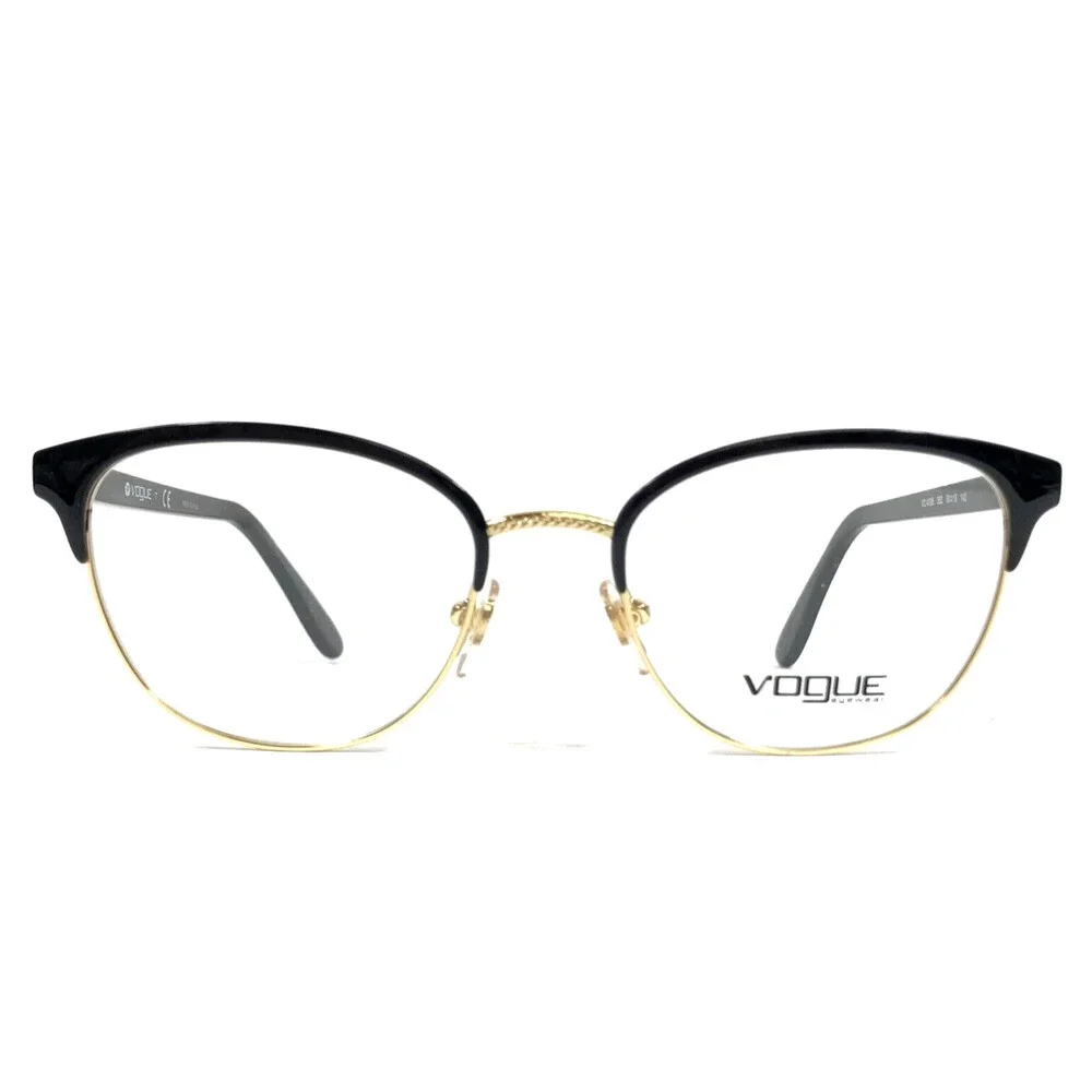 Vogue Eyeglasses Frames VO4088 352 Black Gold Cat Eye Full Rim 50-18-140